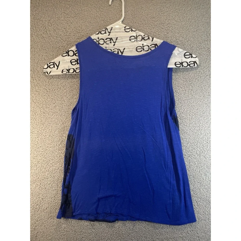 Apt‎ 9 Top Womens Large Shirt Sleeveless Tank Blouse BluePrint Work